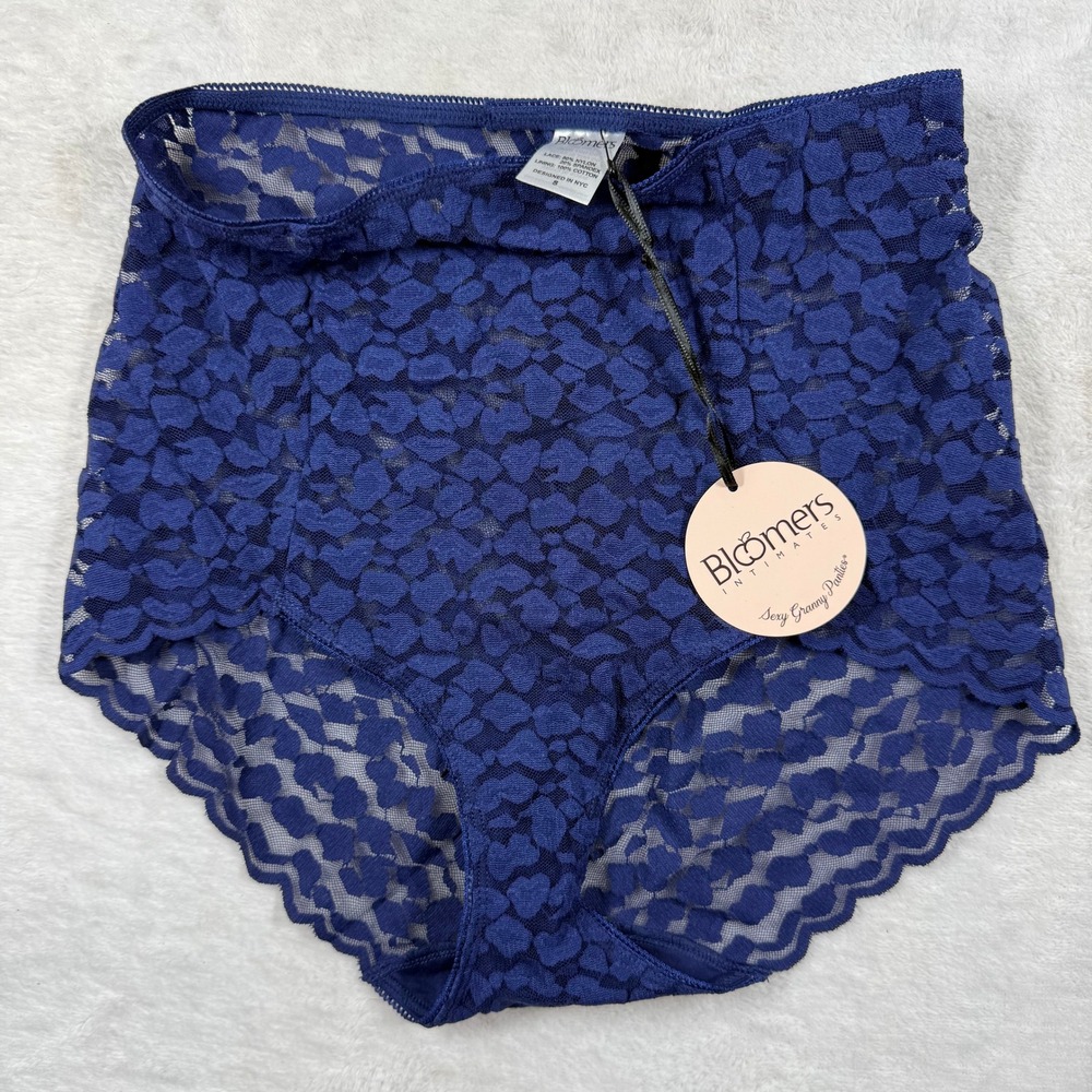 Bloomers Intimates Cougar Her‎ Highness High Waist Lace Panties Blueberry Small